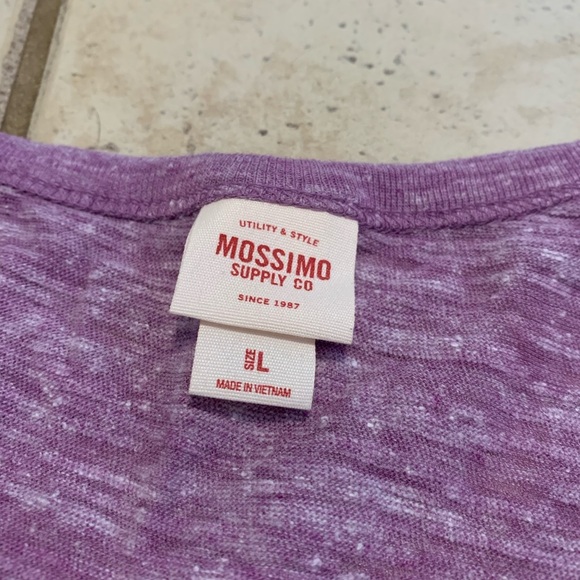 Mossimo Supply Co. Heathered Purple Henley Top Size L - Picture 3 of 6